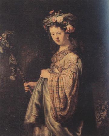 REMBRANDT Harmenszoon van Rijn flora (mk33) oil painting picture